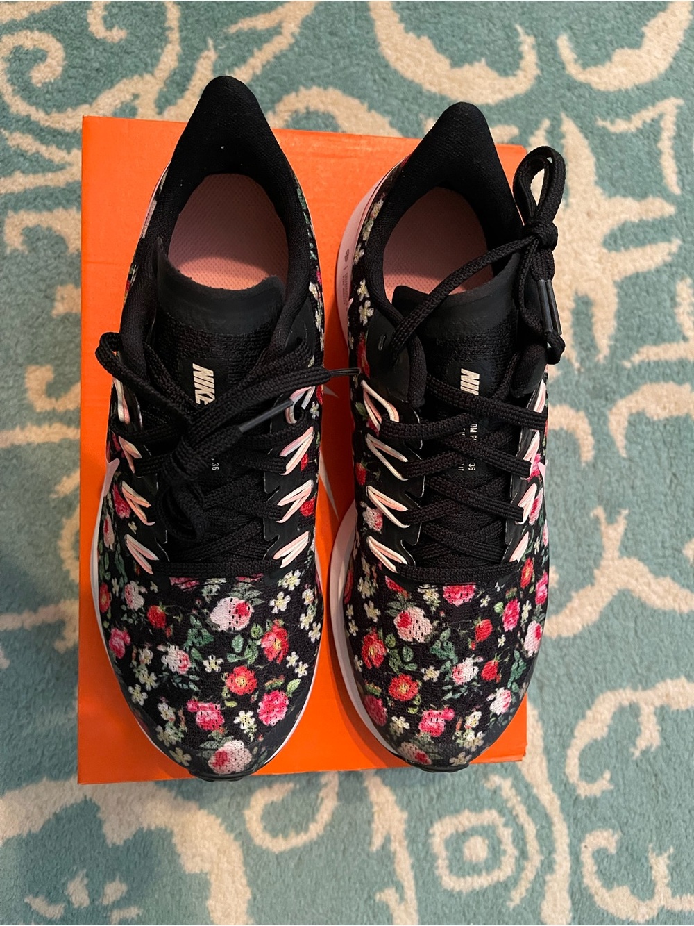 Nike Air ZM Pegasus 36 Shoes Black/Pink/White Sz 6Y - Picture 2 of 6